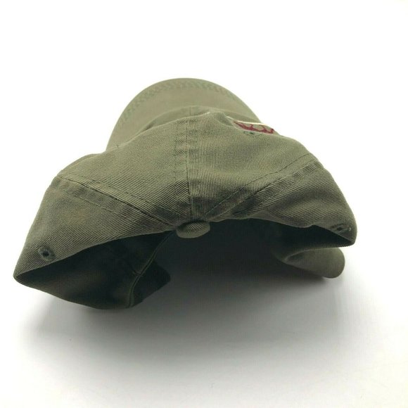Alaska Elk Coyote Hunting Hat Cap Fitted Medium Olive Green Front Embroidery - Picture 4 of 9